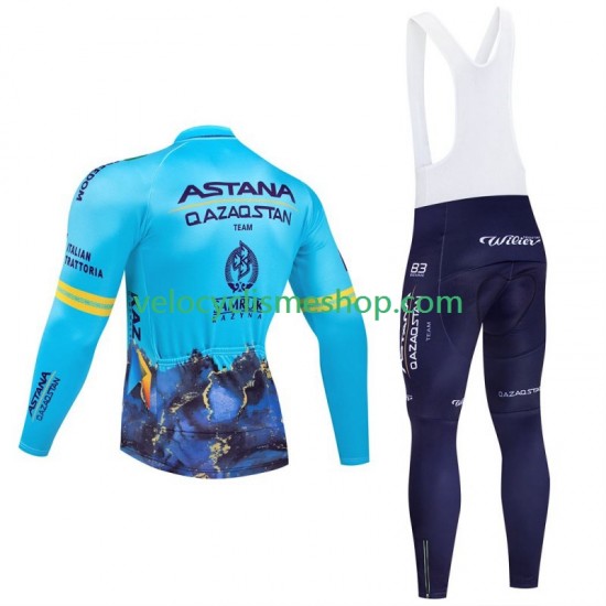 Tenue Maillot M/L + Collant à Bretelles Astana Qazaqstan 2024 Team Hommes
