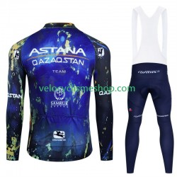 Tenue Maillot M/L + Collant à Bretelles Astana Qazaqstan 2024 Hommes