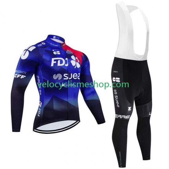 Tenue Maillot M/L + Collant à Bretelles Fdj Suez 2024 Hommes