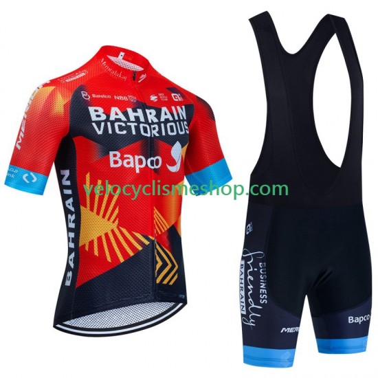 Tenue Maillot + Cuissard à Bretelles Bahrain Victorious 2023 Hommes