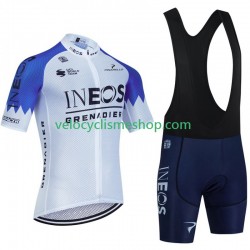 Tenue Maillot + Cuissard à Bretelles Ineos Grenadier 2023 Blanc Hommes