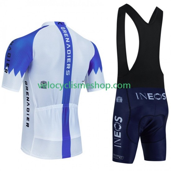 Tenue Maillot + Cuissard à Bretelles Ineos Grenadier 2023 Blanc Hommes