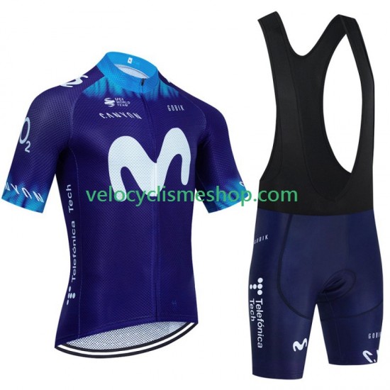 Tenue Maillot + Cuissard à Bretelles Movistar 2023 Hommes