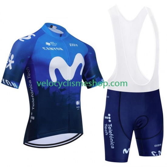 Tenue Maillot + Cuissard à Bretelles Movistar 2024 Hommes