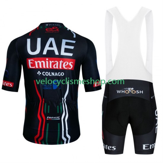 Tenue Maillot + Cuissard à Bretelles Uae Emirates 2024 Black Hommes