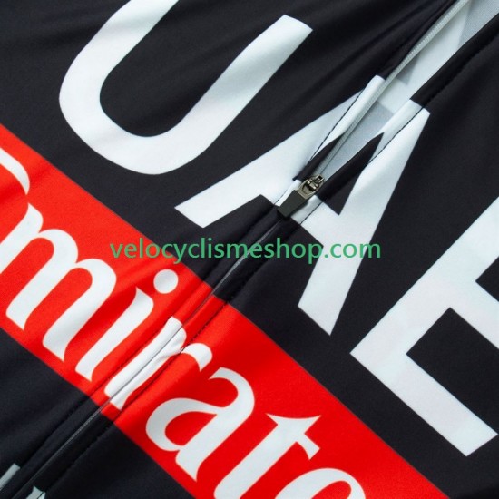 Tenue Maillot + Cuissard à Bretelles Uae Emirates 2024 Black Hommes