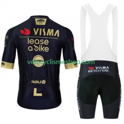 Tenue Maillot + Cuissard à Bretelles Visma Lease A Bike 2024 Black Hommes