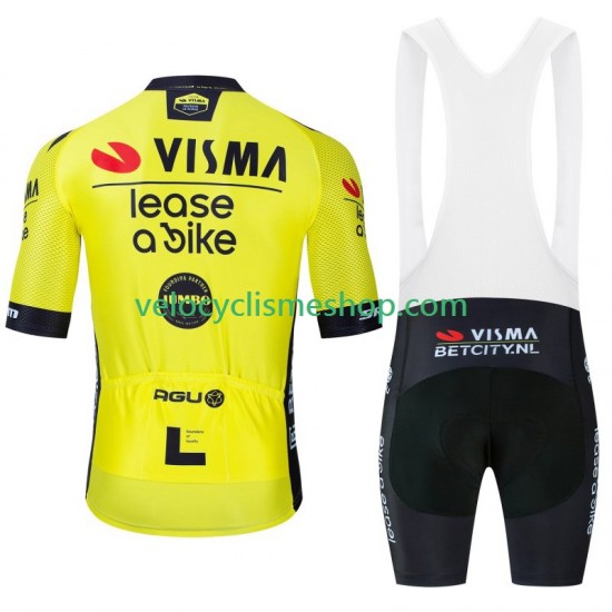 Tenue Maillot + Cuissard à Bretelles Visma Lease A Bike 2024 Hommes
