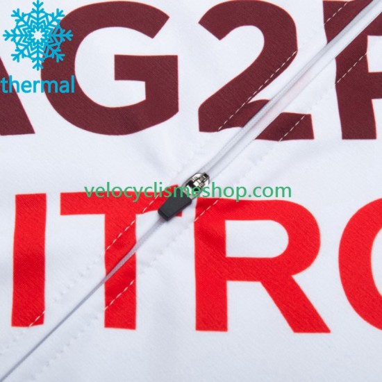 Tenue Maillot M/L + Collant à Bretelles Hiver Thermal Fleece Ag2R La Mondiale 2023 Hommes