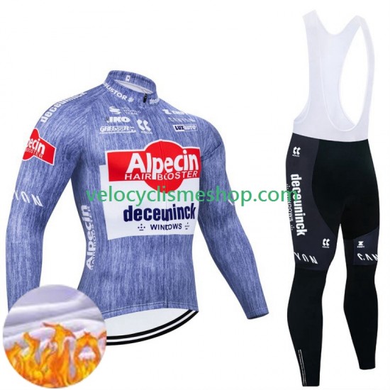 Tenue Maillot M/L + Collant à Bretelles Hiver Thermal Fleece Alpecin Deceuninck 2024 Hommes