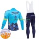 Tenue Maillot M/L + Collant à Bretelles Hiver Thermal Fleece Astana Qazaqstan 2024 Team Hommes