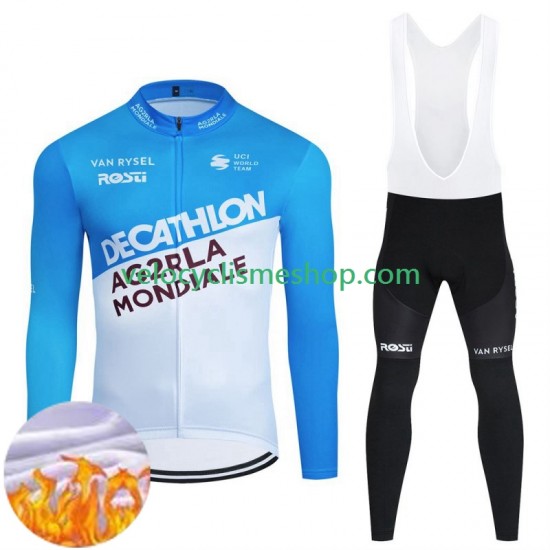 Tenue Maillot M/L + Collant à Bretelles Hiver Thermal Fleece Decathlon Ag2R 2024 Hommes