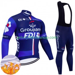 Tenue Maillot M/L + Collant à Bretelles Hiver Thermal Fleece Fdj Groupama 2024 Hommes