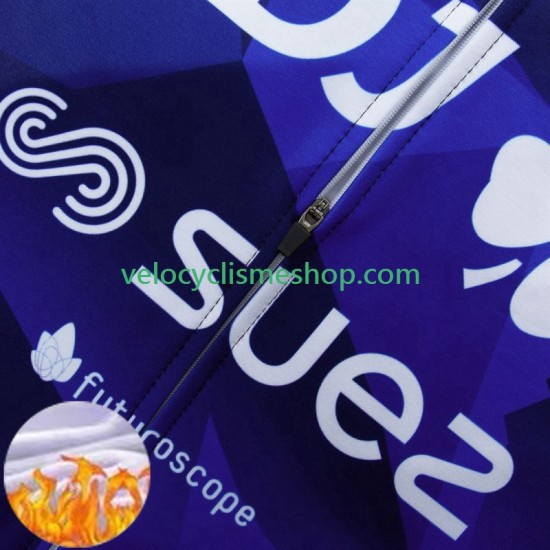 Tenue Maillot M/L + Collant à Bretelles Hiver Thermal Fleece Fdj Suez 2024 Hommes