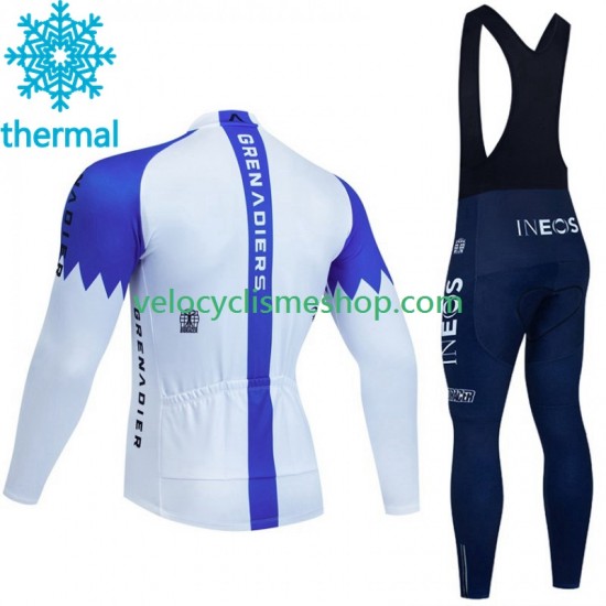 Tenue Maillot M/L + Collant à Bretelles Hiver Thermal Fleece Ineos Grenadier 2023 Blanc Hommes