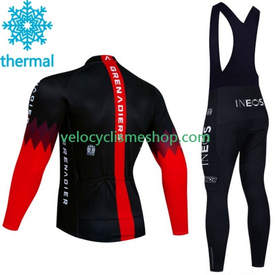 Tenue Maillot M/L + Collant à Bretelles Hiver Thermal Fleece Ineos Grenadier 2023 Noir Hommes