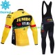 Tenue Maillot M/L + Collant à Bretelles Hiver Thermal Fleece Jumbo Visma 2023 Hommes