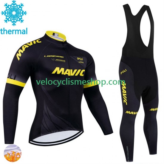 Tenue Maillot M/L + Collant à Bretelles Hiver Thermal Fleece Mavic 2024 Hommes