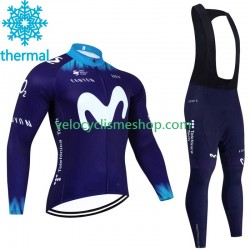 Tenue Maillot M/L + Collant à Bretelles Hiver Thermal Fleece Movistar 2023 Hommes