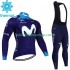 Tenue Maillot M/L + Collant à Bretelles Hiver Thermal Fleece Movistar 2023 Hommes