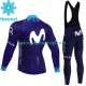 Tenue Maillot M/L + Collant à Bretelles Hiver Thermal Fleece Movistar 2023 Hommes