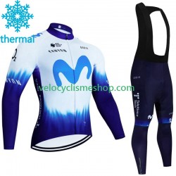 Tenue Maillot M/L + Collant à Bretelles Hiver Thermal Fleece Movistar Iceberg 2023 Hommes