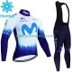Tenue Maillot M/L + Collant à Bretelles Hiver Thermal Fleece Movistar Iceberg 2023 Hommes