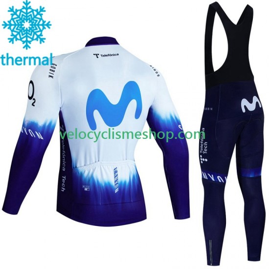 Tenue Maillot M/L + Collant à Bretelles Hiver Thermal Fleece Movistar Iceberg 2023 Hommes