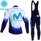 Tenue Maillot M/L + Collant à Bretelles Hiver Thermal Fleece Movistar Iceberg 2023 Hommes