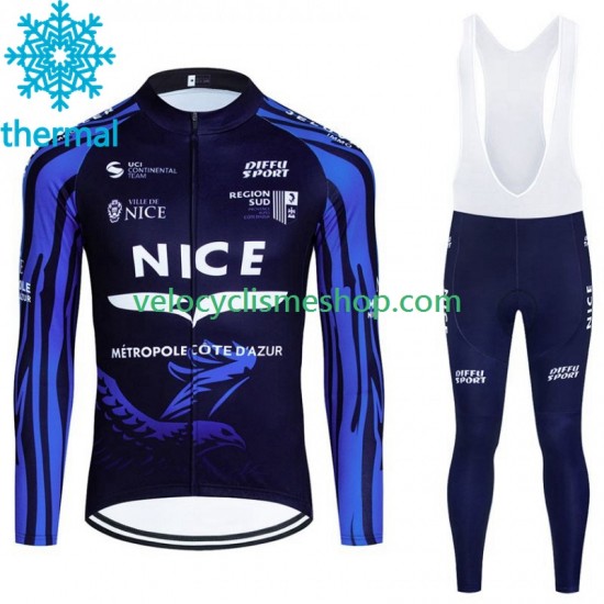 Tenue Maillot M/L + Collant à Bretelles Hiver Thermal Fleece Nice Metropole Cote D Azur 2023 Hommes