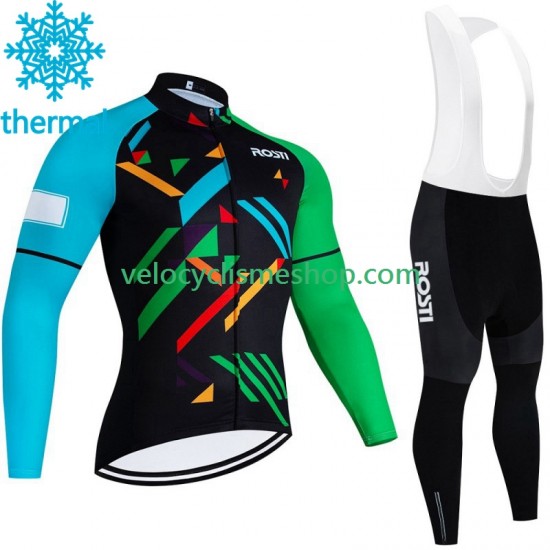 Tenue Maillot M/L + Collant à Bretelles Hiver Thermal Fleece Rosti 2023 Hommes N001