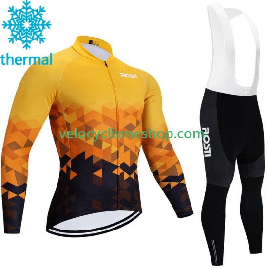 Tenue Maillot M/L + Collant à Bretelles Hiver Thermal Fleece Rosti 2023 Hommes N002