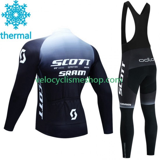 Tenue Maillot M/L + Collant à Bretelles Hiver Thermal Fleece Scott Sram 2023 Hommes