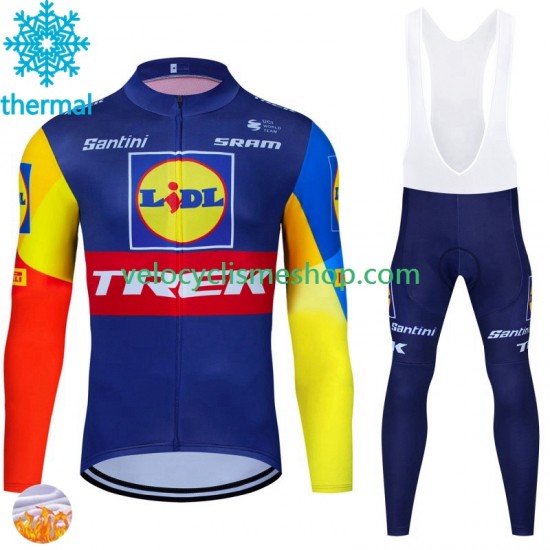 Tenue Maillot M/L + Collant à Bretelles Hiver Thermal Fleece Trek Lidl 2024 Hommes