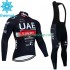 Tenue Maillot M/L + Collant à Bretelles Hiver Thermal Fleece Uae Emirates 2023 Hommes N001