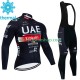 Tenue Maillot M/L + Collant à Bretelles Hiver Thermal Fleece Uae Emirates 2023 Hommes N001