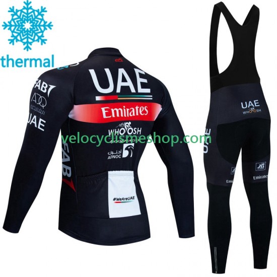 Tenue Maillot M/L + Collant à Bretelles Hiver Thermal Fleece Uae Emirates 2023 Hommes N001