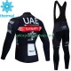 Tenue Maillot M/L + Collant à Bretelles Hiver Thermal Fleece Uae Emirates 2023 Hommes N001