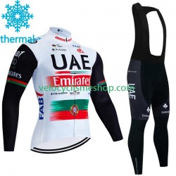 Tenue Maillot M/L + Collant à Bretelles Hiver Thermal Fleece Uae Emirates 2023 Hommes N002