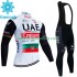 Tenue Maillot M/L + Collant à Bretelles Hiver Thermal Fleece Uae Emirates 2023 Hommes N002