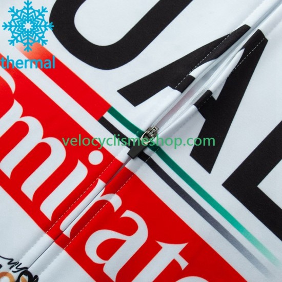 Tenue Maillot M/L + Collant à Bretelles Hiver Thermal Fleece Uae Emirates 2023 Hommes N002