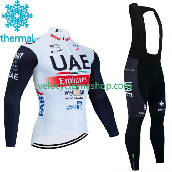 Tenue Maillot M/L + Collant à Bretelles Hiver Thermal Fleece Uae Emirates 2023 Hommes