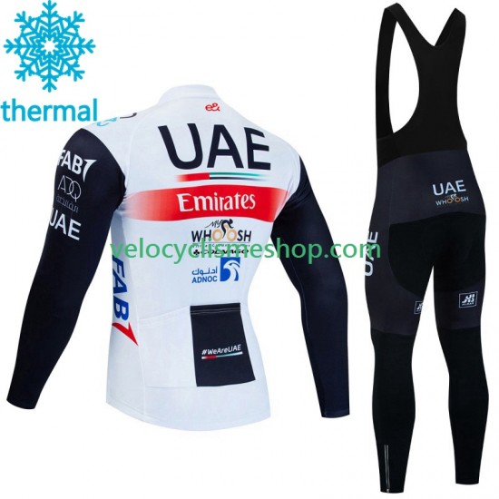 Tenue Maillot M/L + Collant à Bretelles Hiver Thermal Fleece Uae Emirates 2023 Hommes
