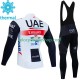 Tenue Maillot M/L + Collant à Bretelles Hiver Thermal Fleece Uae Emirates 2023 Hommes