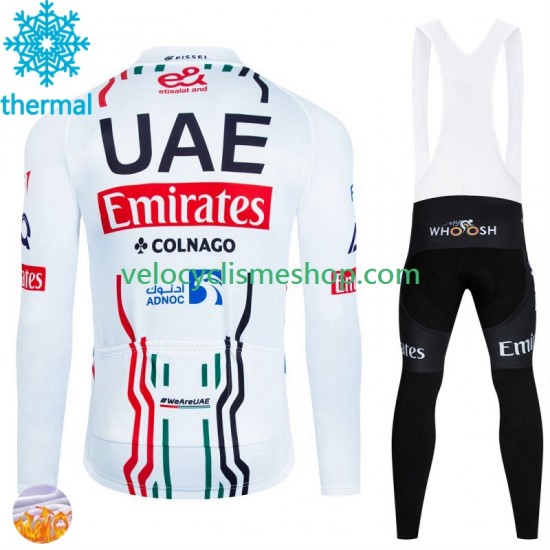 Tenue Maillot M/L + Collant à Bretelles Hiver Thermal Fleece Uae Emirates 2024 Hommes