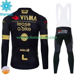 Tenue Maillot M/L + Collant à Bretelles Hiver Thermal Fleece Visma Lease A Bike 2024 Hommes N001