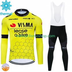 Tenue Maillot M/L + Collant à Bretelles Hiver Thermal Fleece Visma Lease A Bike 2024 Hommes