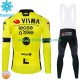 Tenue Maillot M/L + Collant à Bretelles Hiver Thermal Fleece Visma Lease A Bike 2024 Hommes