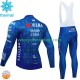 Tenue Maillot M/L + Collant à Bretelles Hiver Thermal Fleece Visma Lease A Bike Tdf 2024 Blanc Hommes