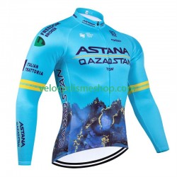 Maillot Cyclisme Manches Longues Astana Qazaqstan 2024 Hommes N001